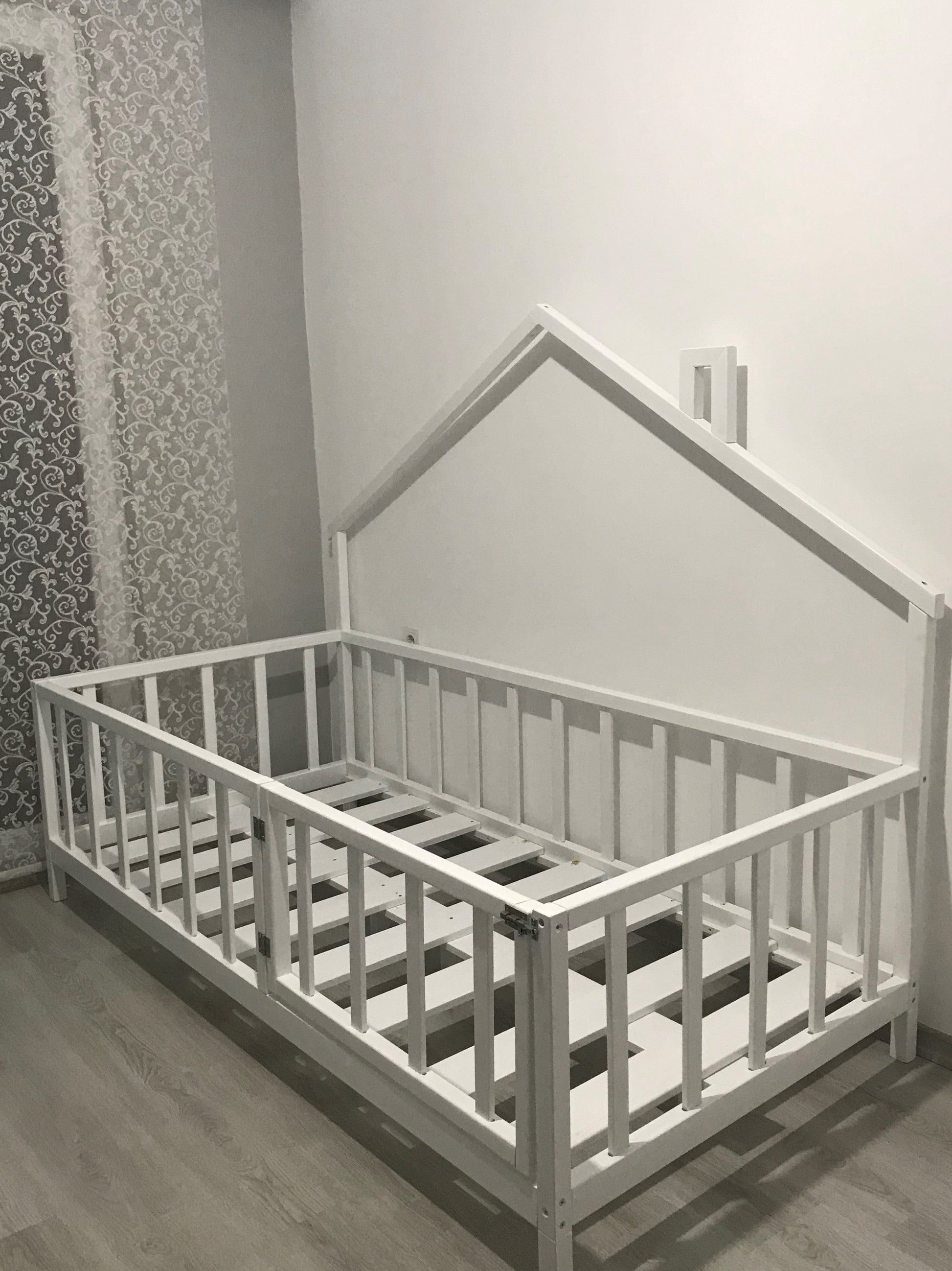 Loolpi Home Bebek Karyolaları ve Küçük Çocuk Yatakları Montessori Yan Çatılı Çocuk karyolası