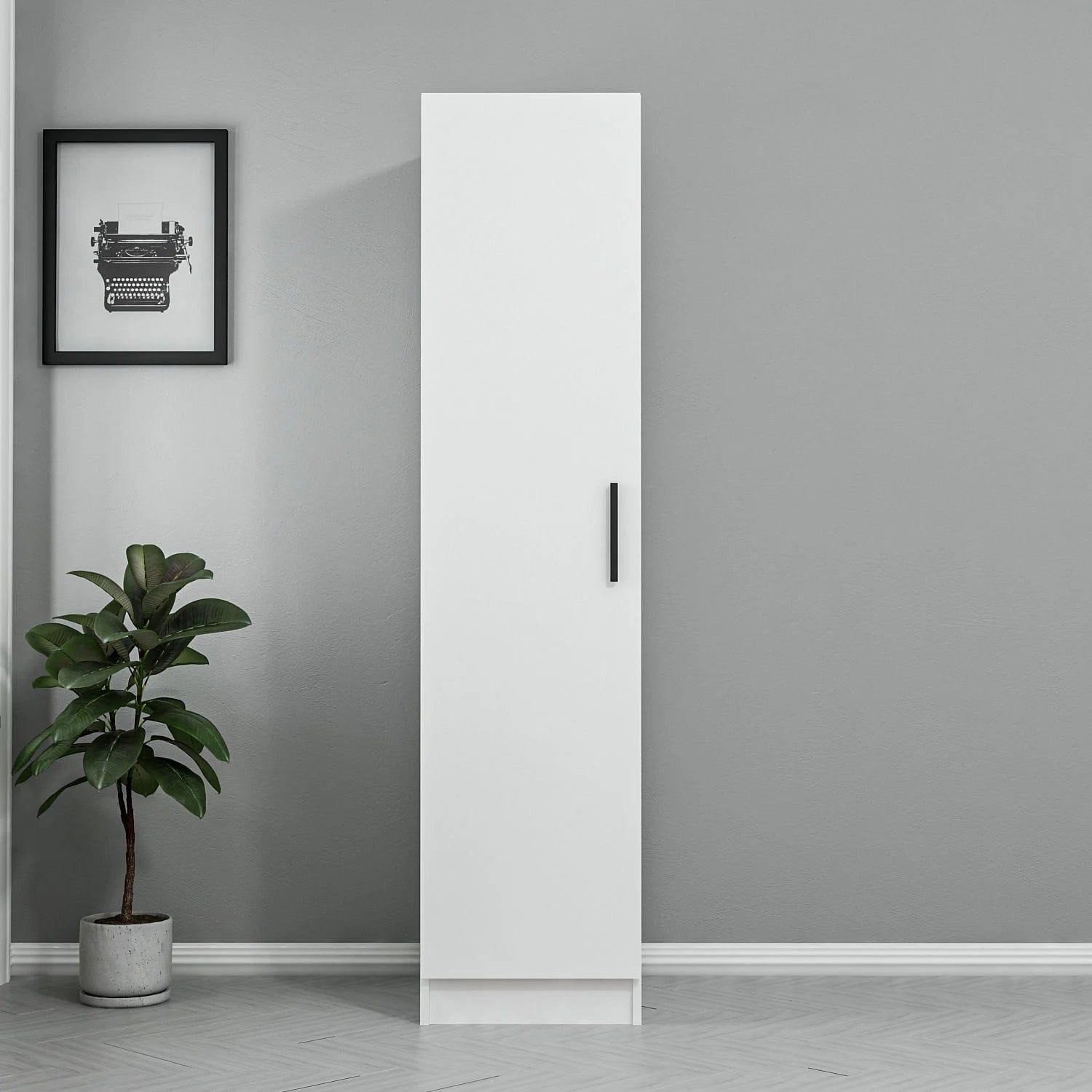 Loolpi Home Dolap Tek Kapaklı Full Raflı Dolap - Beyaz 190CM