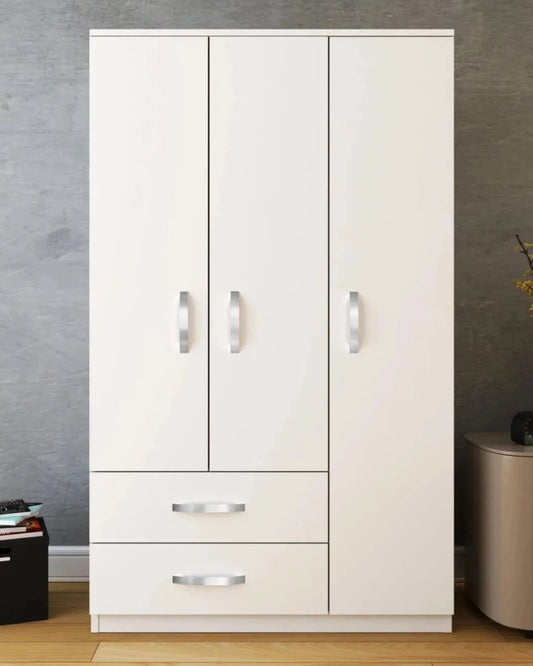 Loolpi Home MDF dolap Üç Kapaklı Çift Çekmeceli Zincir Dolap