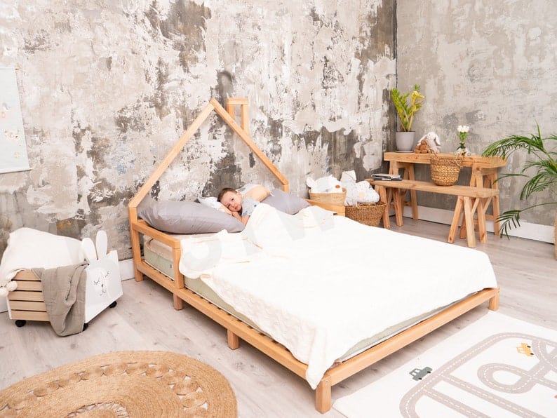 Loolpi Home Bebek Karyolası ve Küçük Çocuk Yatağı Aksesuarları Unisex Montessori Bebek Ve Çocuk Karyolası Doğal Ahşap Yatak