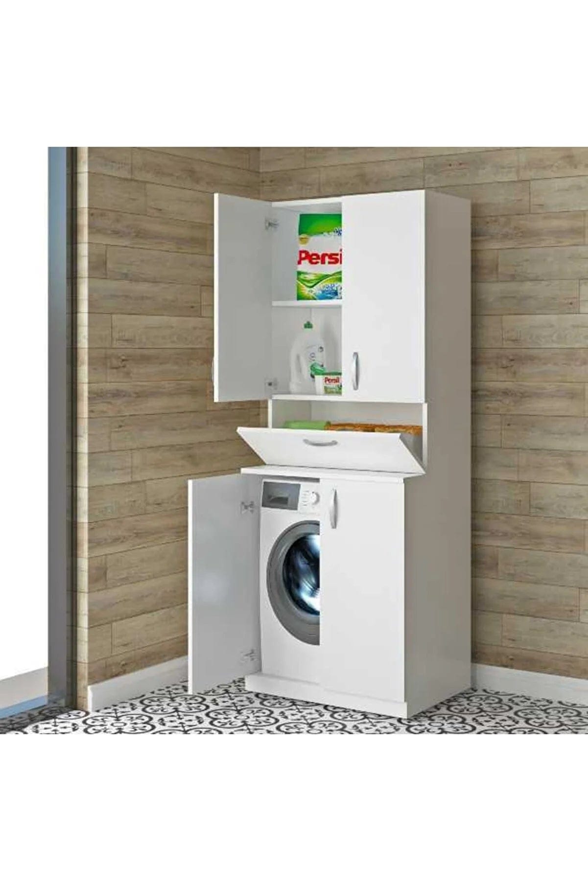 Loolpi Home banyo dolabı 4 Kapaklı 1 Çekmeceli Banyo Dolabı