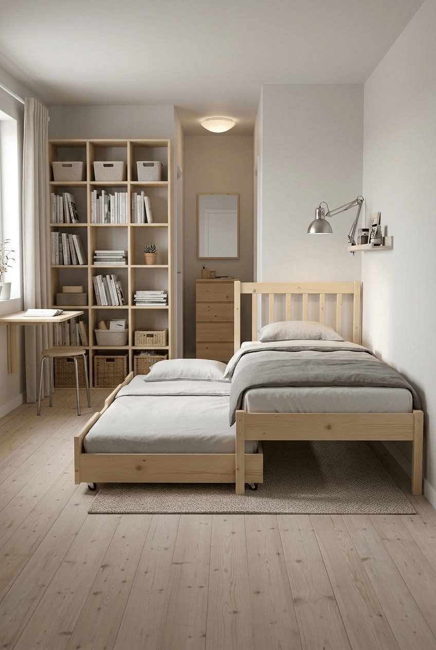 Loolpi Home Yavru Yatak 90 x 190 Ahşap İkiz Karyola Modülar Sistemli Yavru Yataklı