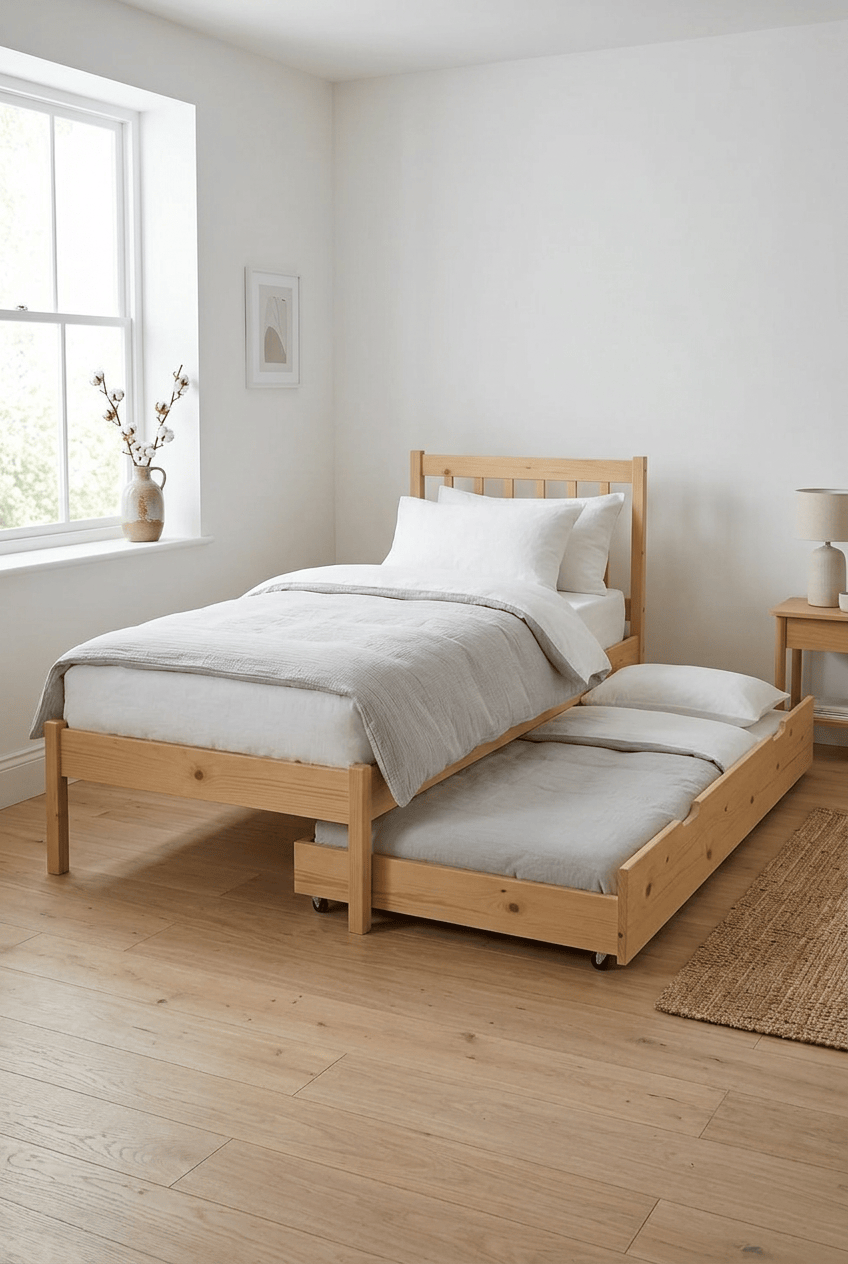 Loolpi Home Yavru Yatak 90 x 190 Ahşap İkiz Karyola Modülar Sistemli Yavru Yataklı