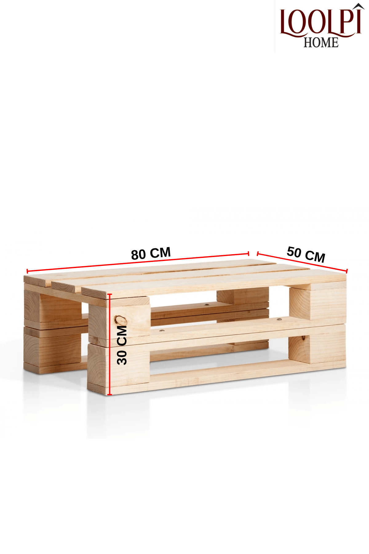 Loolpi Home Oturma Grubu Ahşap Palet Koltuk 50x80 Cm