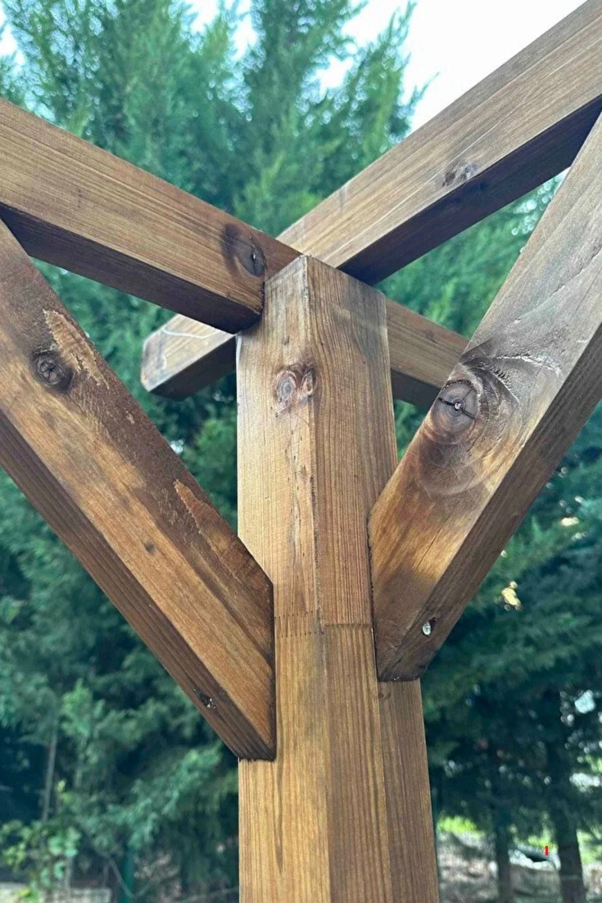 Loolpi Home Ahşap Pergole Çardak Bahçe Tentesi Kamelya Metal Montaj Ayakları Hediye