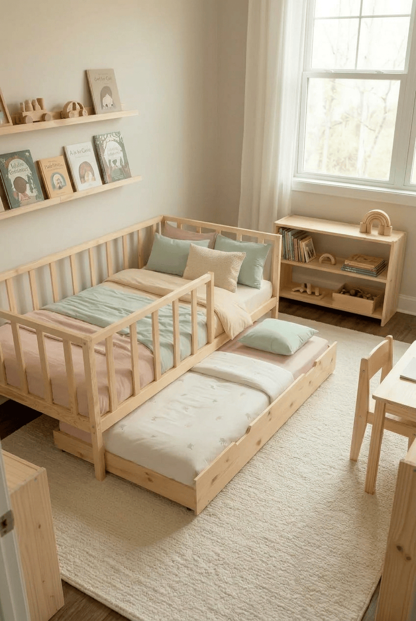Loolpi Home Montessori Karyola 90 X 190 Atlas Yavru Yataklı Montessori Bebek ve Çocuk Karyolası Doğal Ahşap