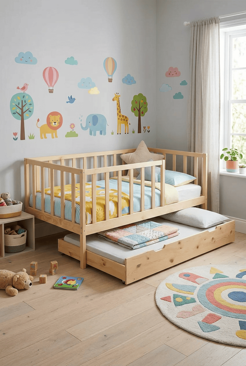 Loolpi Home Montessori Karyola 90 X 190 Atlas Yavru Yataklı Montessori Bebek ve Çocuk Karyolası Doğal Ahşap
