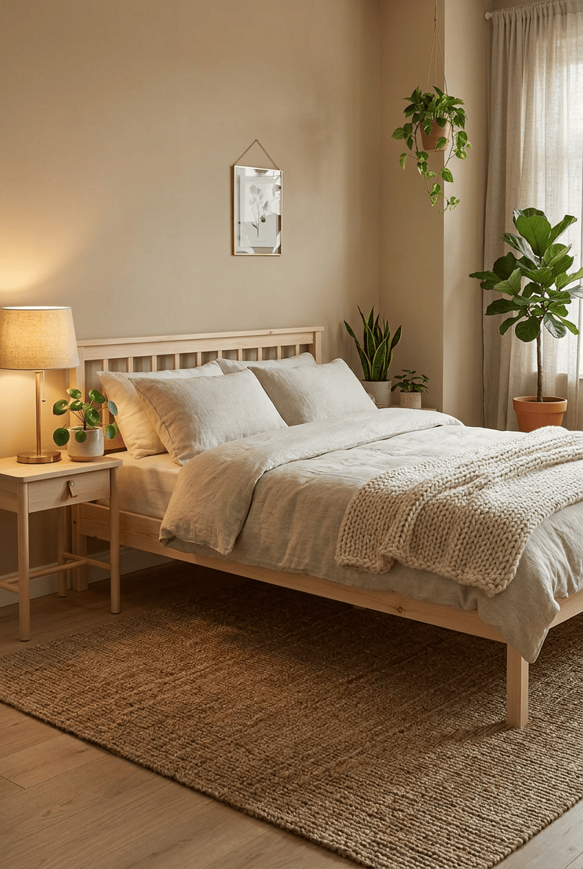 Loolpi Home Doğal Ahşap Karyola Başlıklı Ahşap Karyola