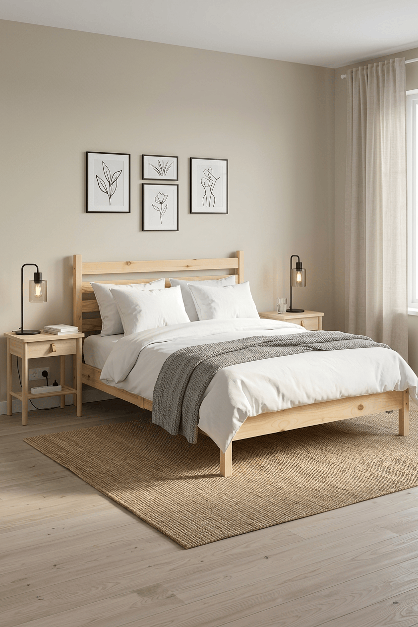 Loolpi Home Palet Karyola Başlıklı Karyola Doğal Ahşap