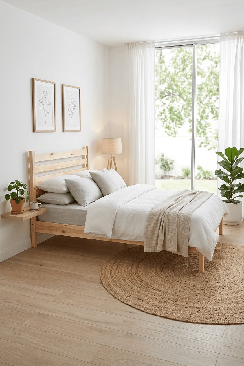 Loolpi Home Palet Karyola Başlıklı Karyola Doğal Ahşap