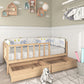 Loolpi Home Bebek Karyolaları ve Küçük Çocuk Yatakları Çekmeceli Montessori Bebek ve Çocuk Karyolası Doğal Ahşap