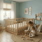 Loolpi Home Bebek Karyolası ve Küçük Çocuk Yatağı Aksesuarları Cosmo Montessori Bebek ve Çocuk Karyolası Doğal Ahşap Yatak