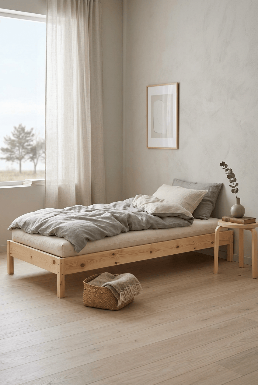 Loolpi Home Doğal Ahşap Karyola Doğal Ahşap Karyola