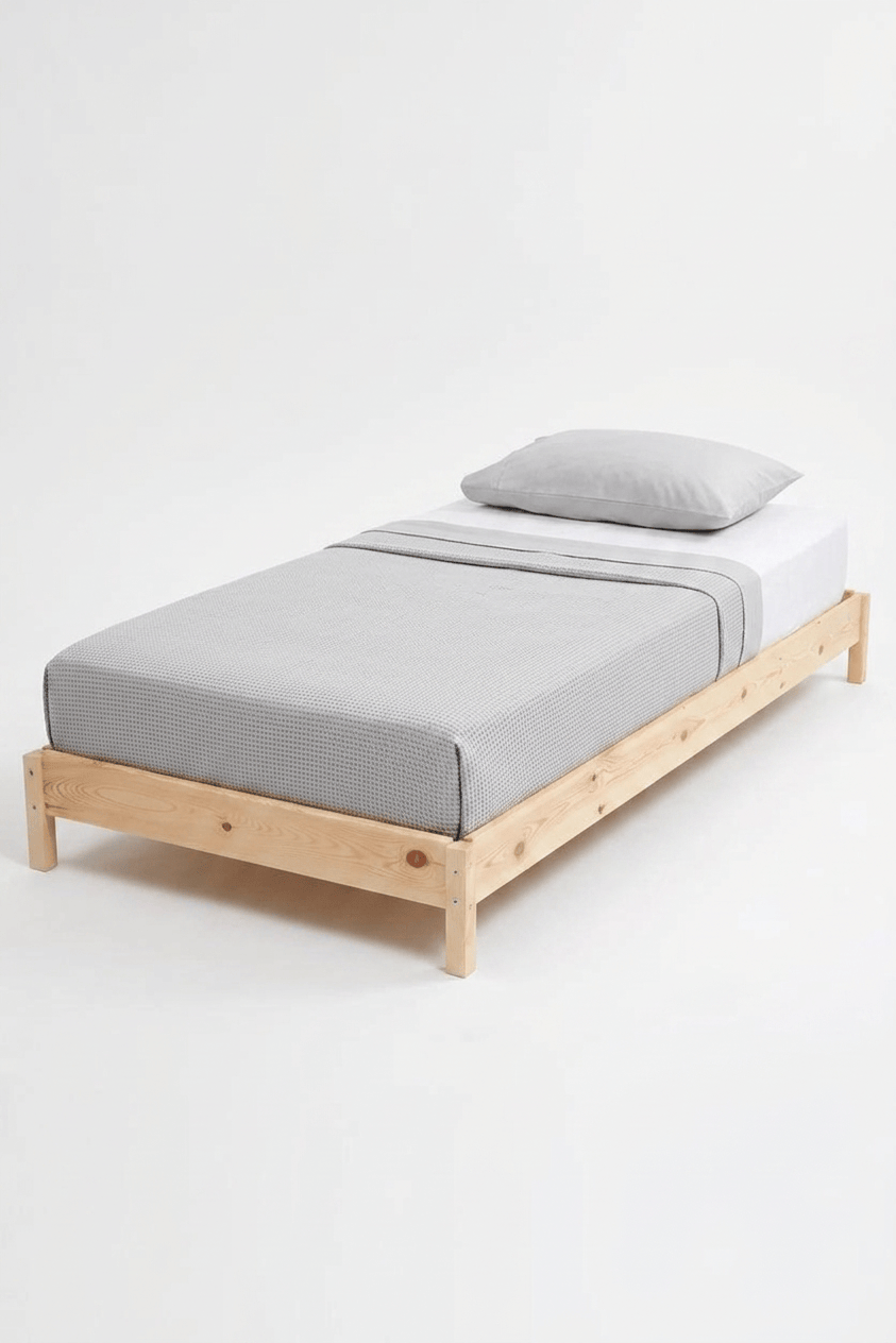 Loolpi Home Doğal Ahşap Karyola Doğal Ahşap Karyola