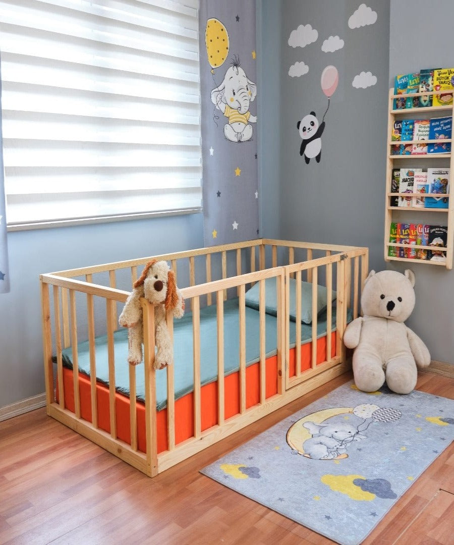 Loolpi Home Bebek Karyolası ve Küçük Çocuk Yatağı Aksesuarları Doğal Ahşap Montessori Yatak