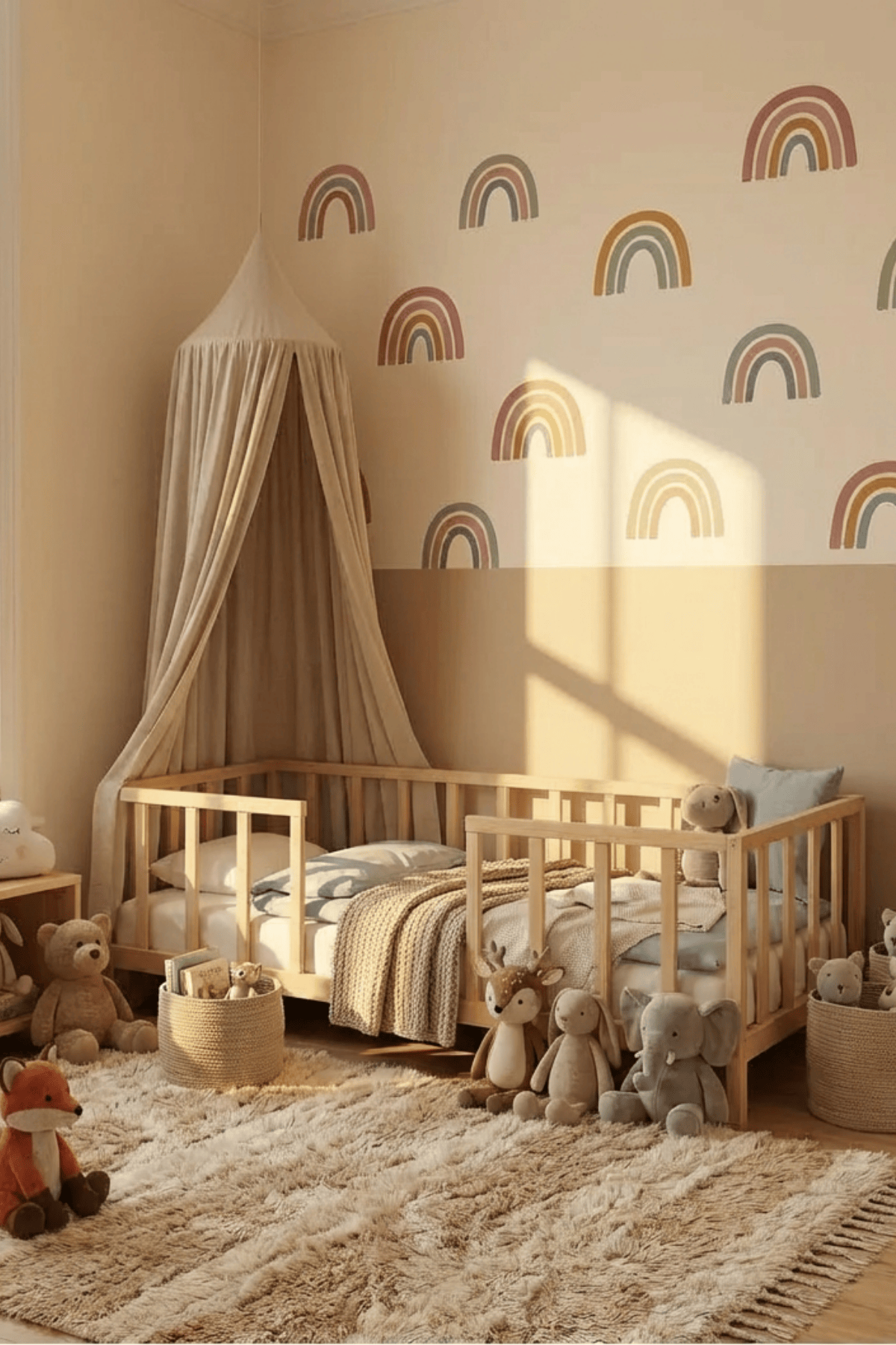 Loolpi Home Bebek Karyolaları ve Küçük Çocuk Yatakları Montessori Bebek ve Çocuk Karyolası Unisex Orta Girişli
