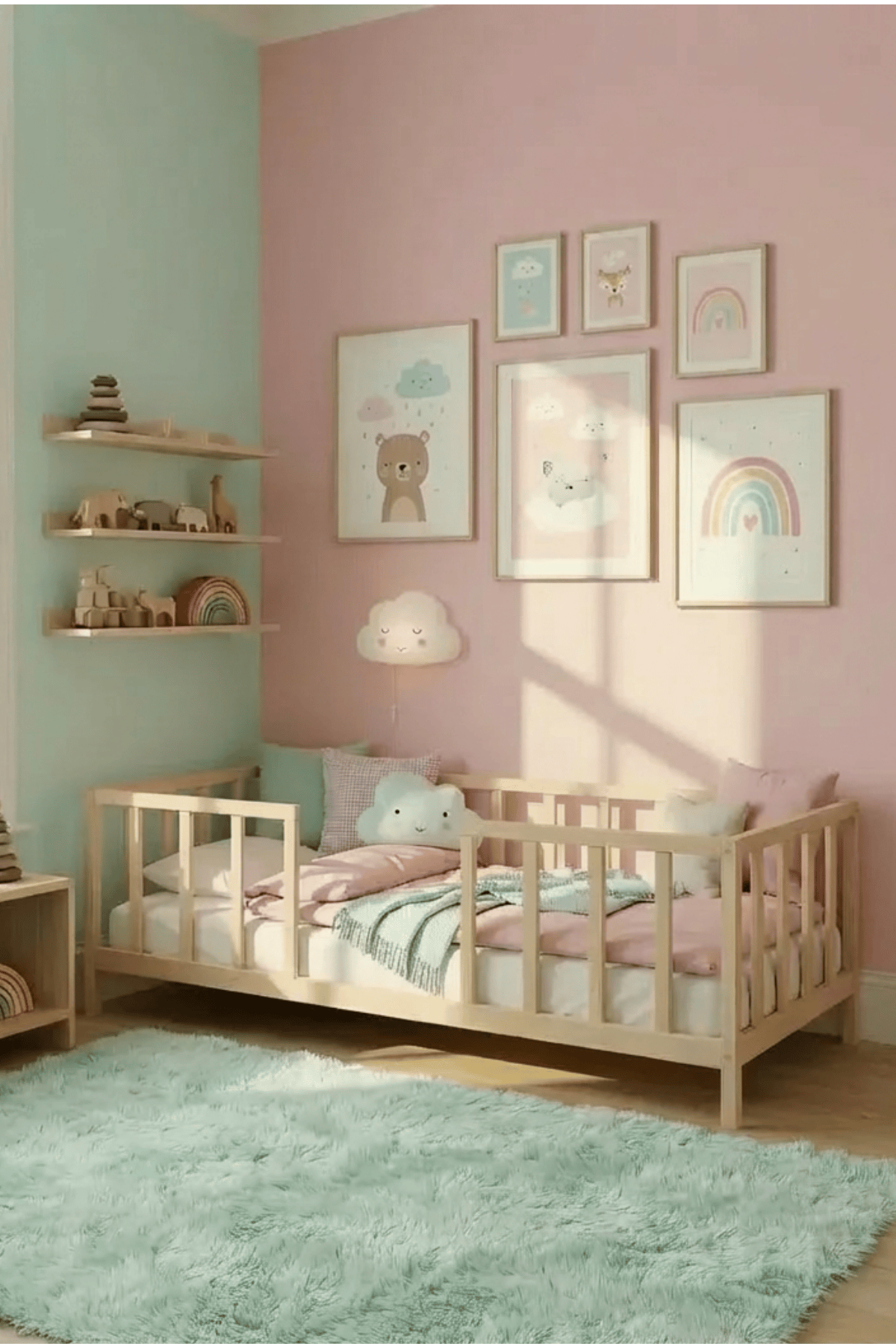 Loolpi Home Bebek Karyolaları ve Küçük Çocuk Yatakları Montessori Bebek ve Çocuk Karyolası Unisex Orta Girişli
