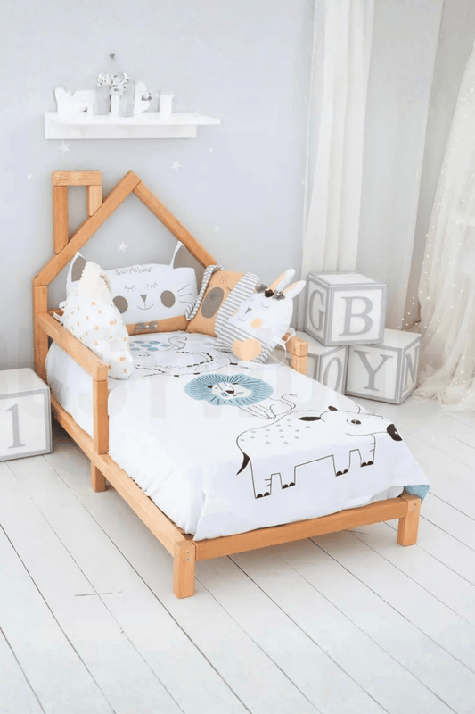 Loolpi Home Bebek Karyolası ve Küçük Çocuk Yatağı Aksesuarları Orion Unisex Montessori Bebek Ve Çocuk Karyolası Doğal Ahşap Yatak