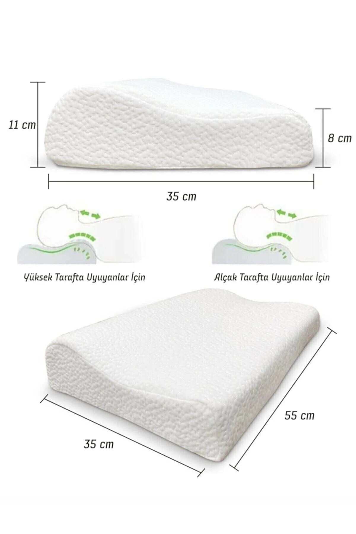 Loolpi Home Ortopedik Visco Yastık Boyun Fıtığı Boyun Düzleşmesi Boyun Ağrısı Destekli Lüks Ortapedik Yastık