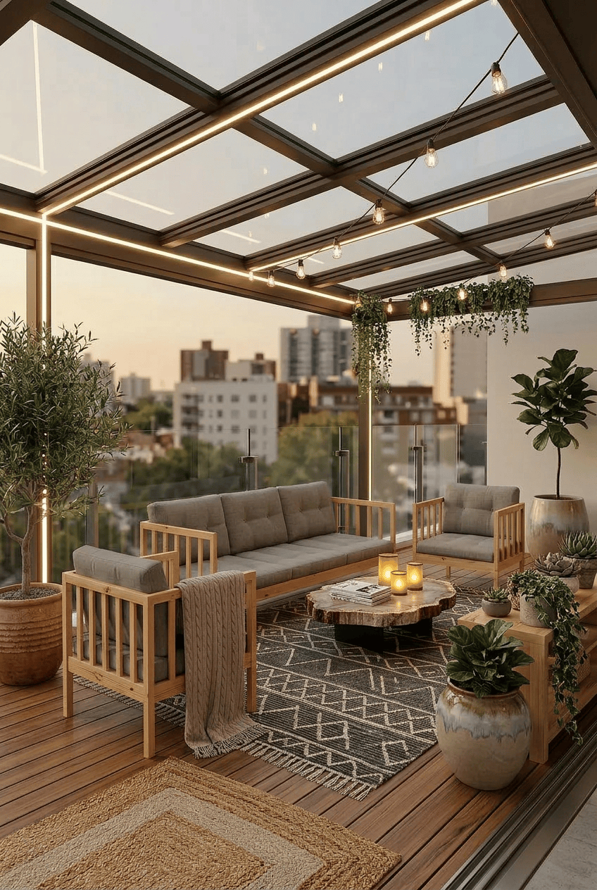 Loolpi Home Oturma Grubu Ottoman Menekşe Sedir Koltuk Seti Doğal Ahşap Balkon ve Bahçe Takımı