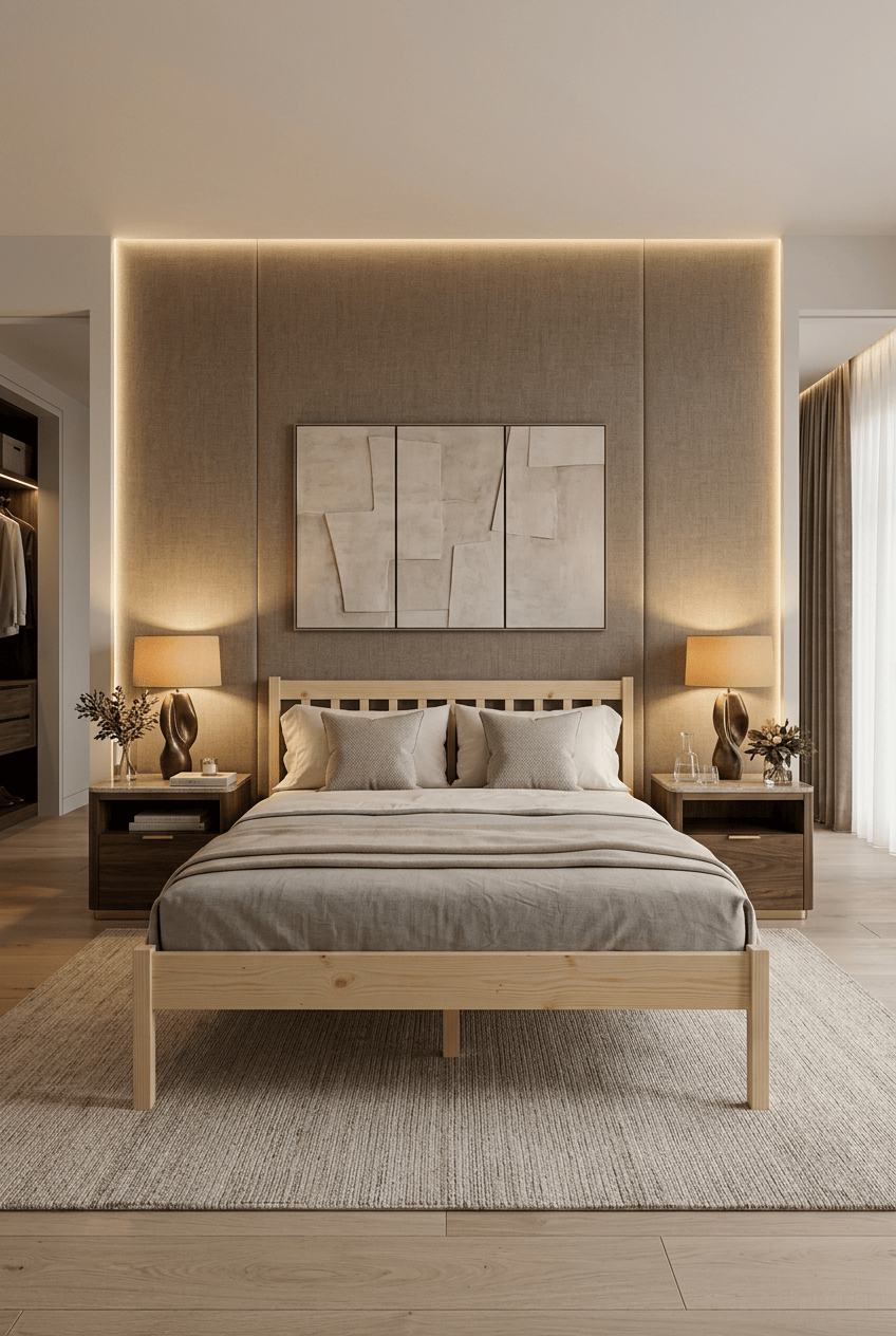 Loolpi Home Palet Karyola Palet Yatak Doğal Ahşap Başlıklı Karyola