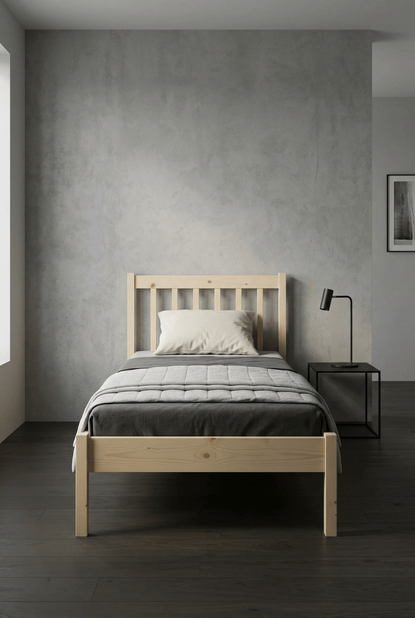 Loolpi Home Palet Karyola Palet Yatak Doğal Ahşap Başlıklı Karyola