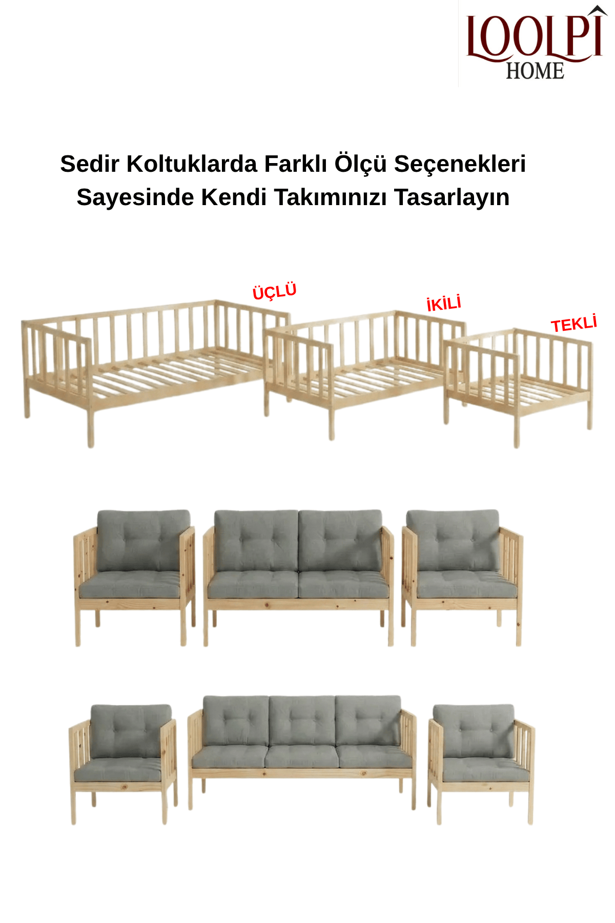 Loolpi Home Oturma Grubu Sedir Koltuk ve Karyola
