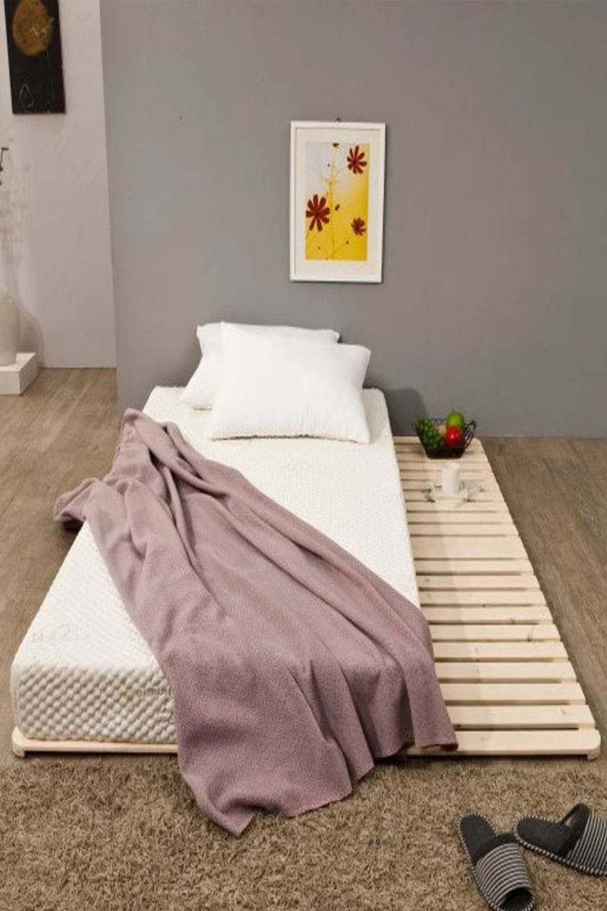 Loolpi Home Japon Yer Yatağı Japon Model Doğal Ahşap Karyola Yer Yatağı Tek Ve Çift Kişilik Tüm Ölçülerde