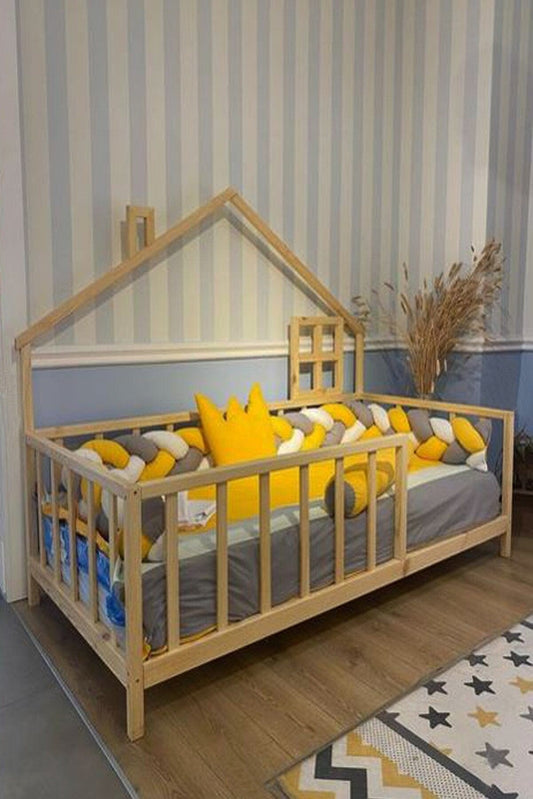 Loolpi Home Bebek Karyolaları ve Küçük Çocuk Yatakları Montessori Yan Çatılı Çocuk karyolası