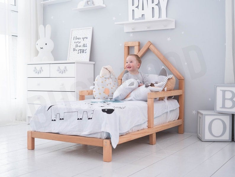 Loolpi Home Bebek Karyolası ve Küçük Çocuk Yatağı Aksesuarları Unisex Montessori Bebek Ve Çocuk Karyolası Doğal Ahşap Yatak